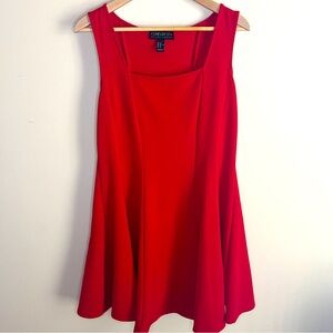 Forever 21 Red Fit & Flare Dress Women’s Plus Size 2X Stretchy Square Neck Party